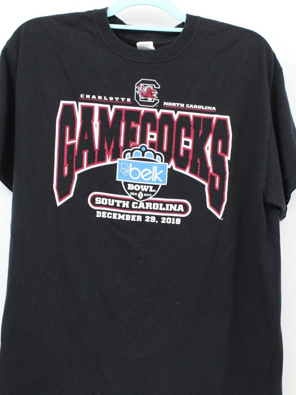 Men's South Carolina Gamecocks Belk Bowl 2018 Graphic T-Shirt Large 100%cotton